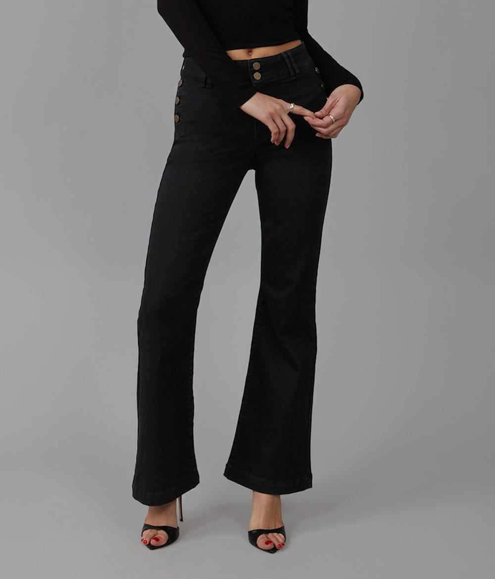 Lola Jeans Alice-Onyx High Rise Flare Jeans