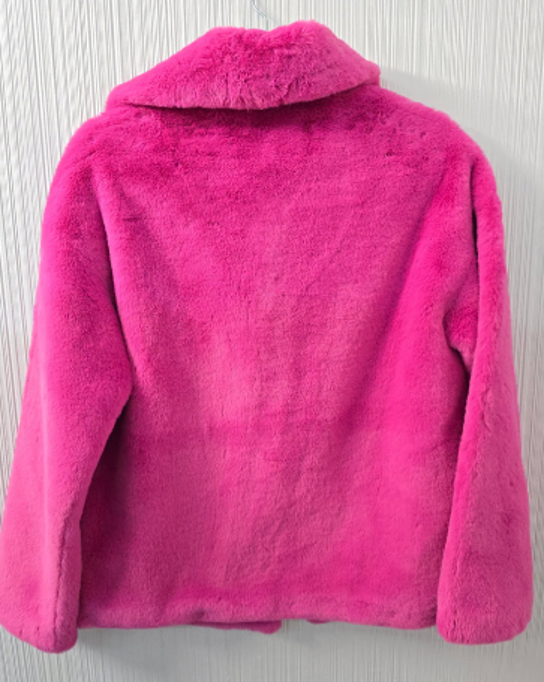 Dolce Cabo: Hot Pink Faux Fur Coat with pockets