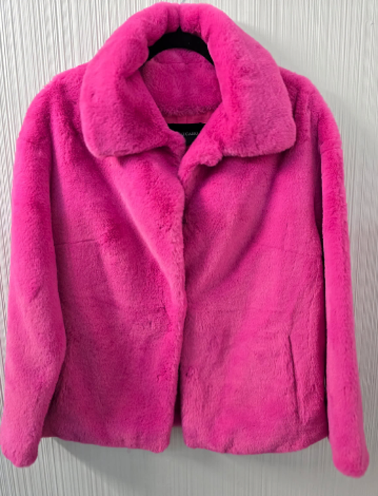 Dolce Cabo: Hot Pink Faux Fur Coat with pockets