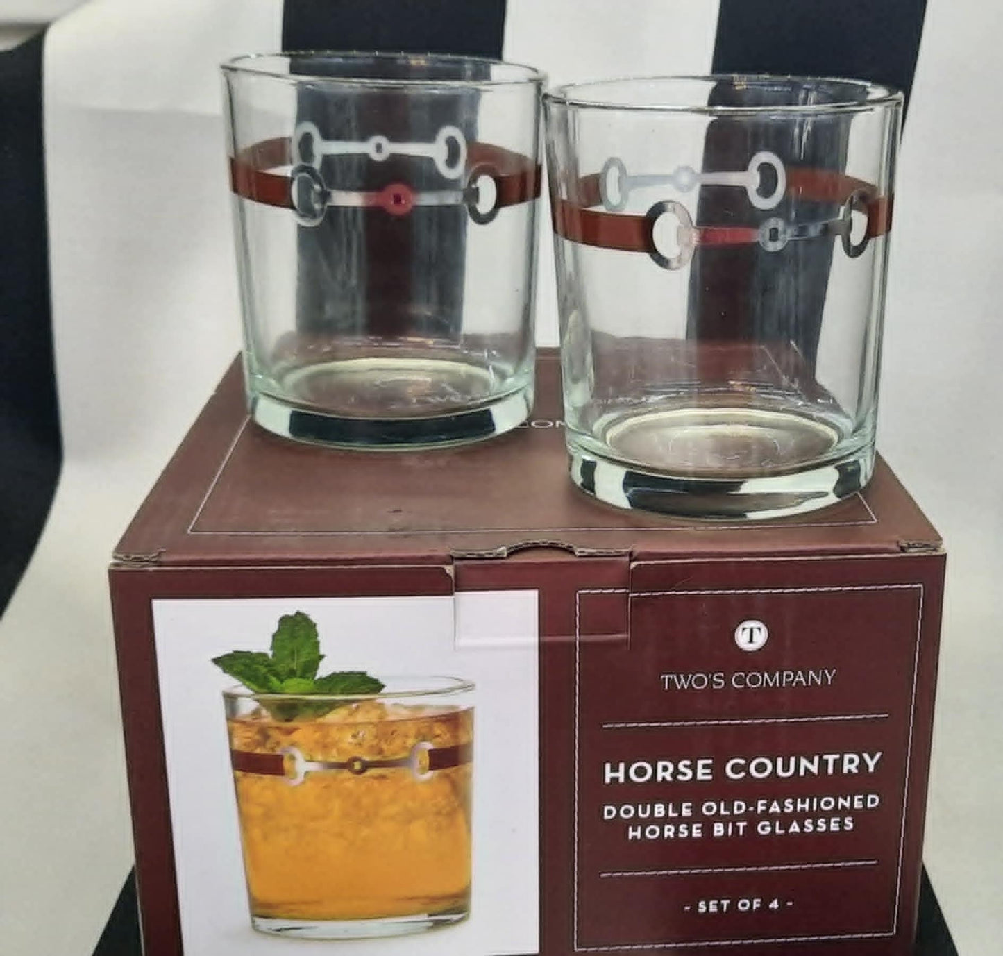 Two's Company | Horse Country Double Old Fashion Glasses